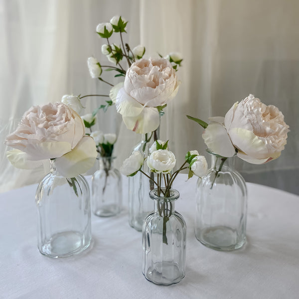 Ribbed Glass Bottle Vases (3 Sizes) - Wedding Vases