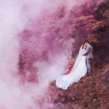 pink smoke bombs wedding photos for sale