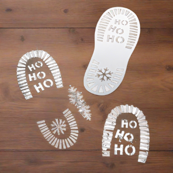 Snowy Santa Footprint Stencils