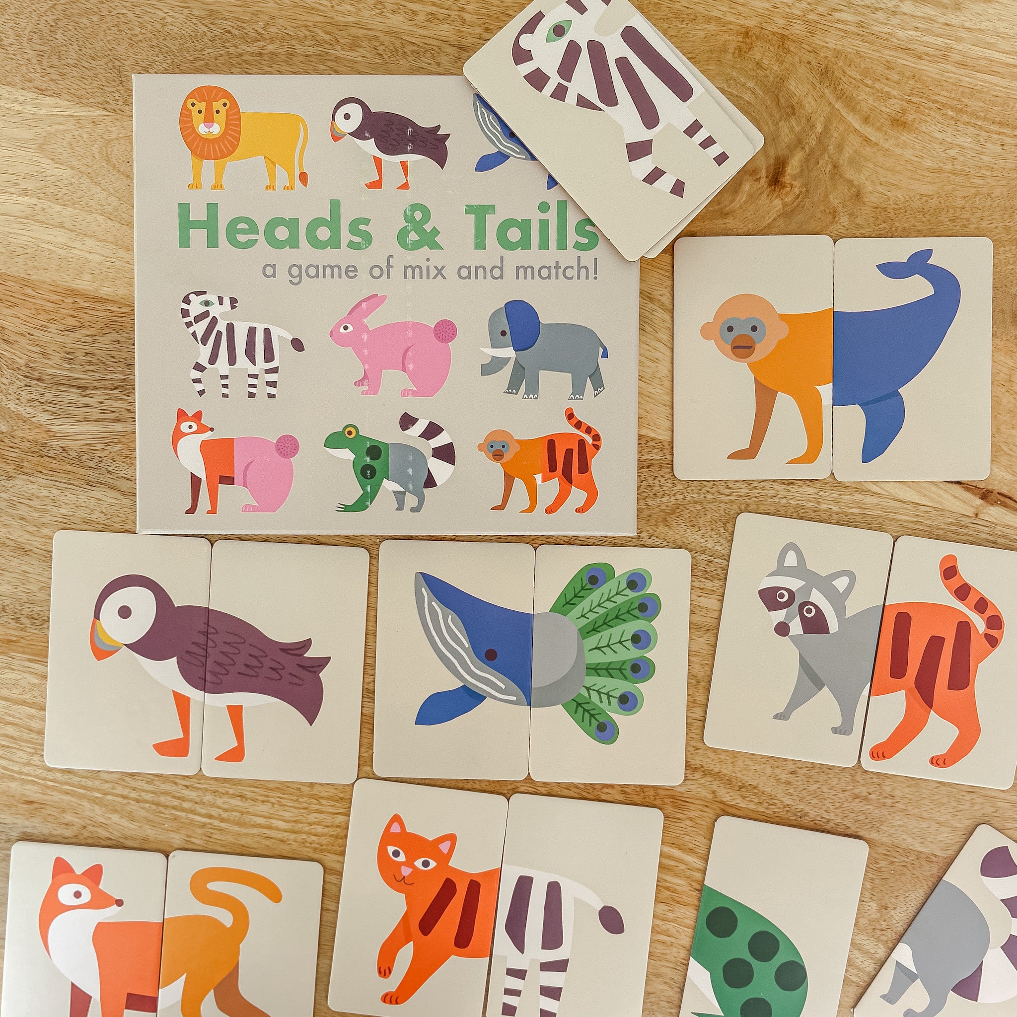 Zoo Animals Puzzle - Heads & Tails Game - Children's Gift – The
