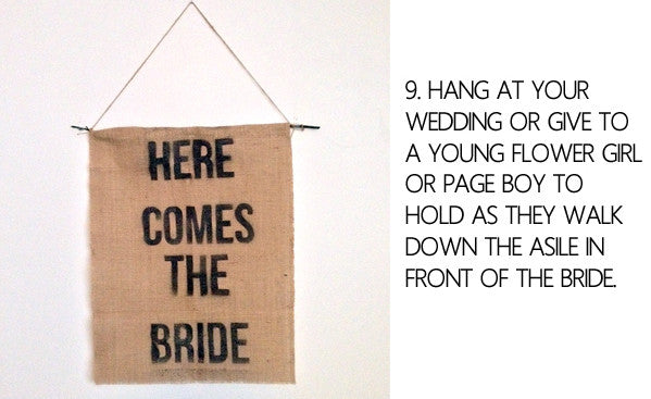 Hessian Here Comes The Bride Sign Template - Free Download - The Wedding of My Dreams
