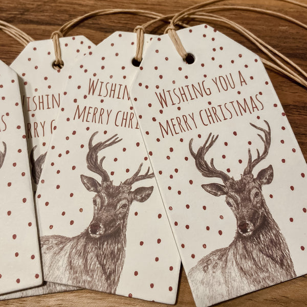 Reindeer Christmas Gift Tags Set Of Six