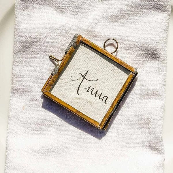 Tiny Brass Photo Frame Place Card - The Wedding of My Dreams