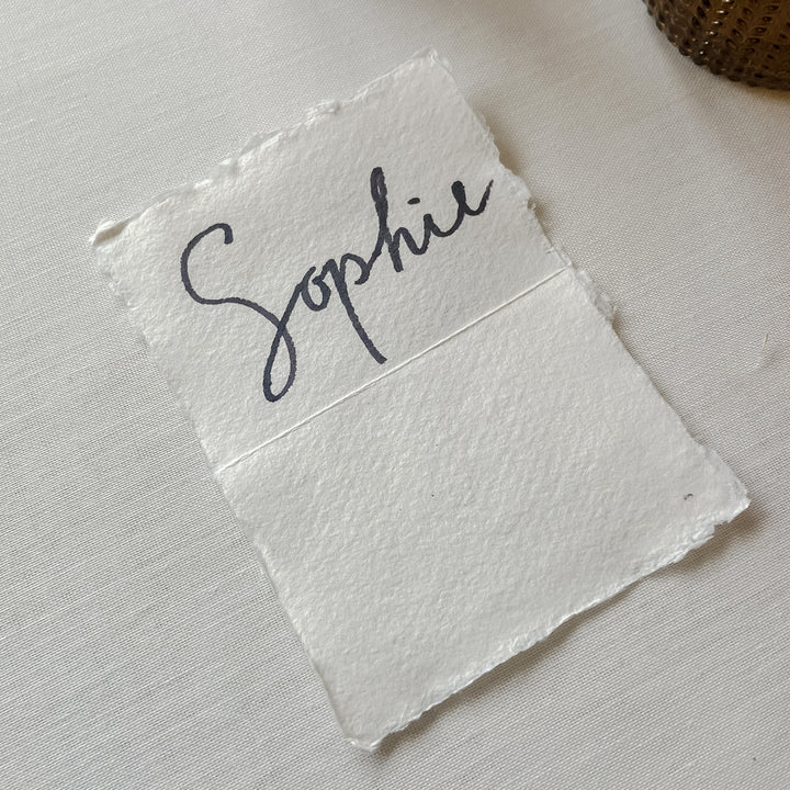 Place Cards - Handmade Cotton Paper Torn Edges - Pack Of 20 - The Wedding of My Dreams