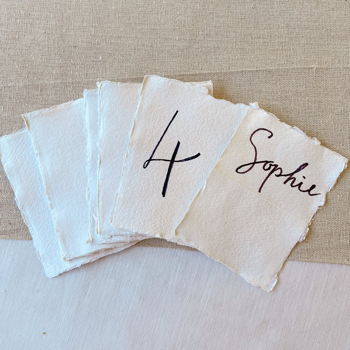 Place Cards - Handmade Cotton Paper Torn Edges - Pack Of 20 (Blank) - The Wedding of My Dreams
