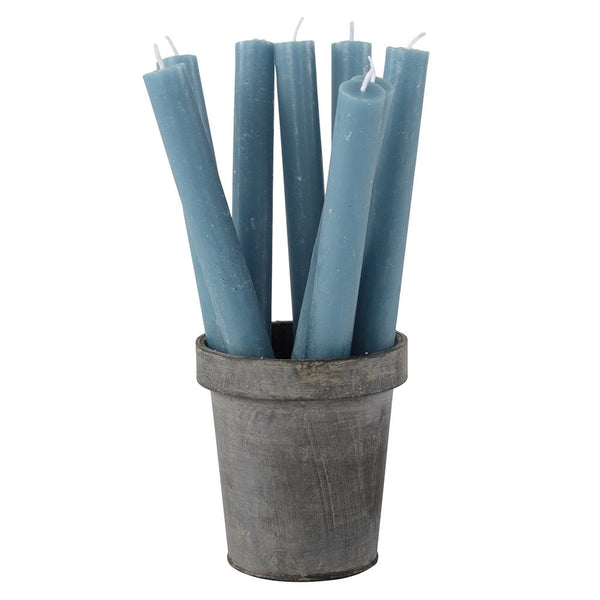 Rustic Dinner Candles - Pack of 5 (Dusky Blue)