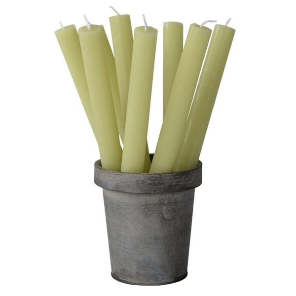 Rustic Dinner Candles - Pack of 5 (Sage Green)