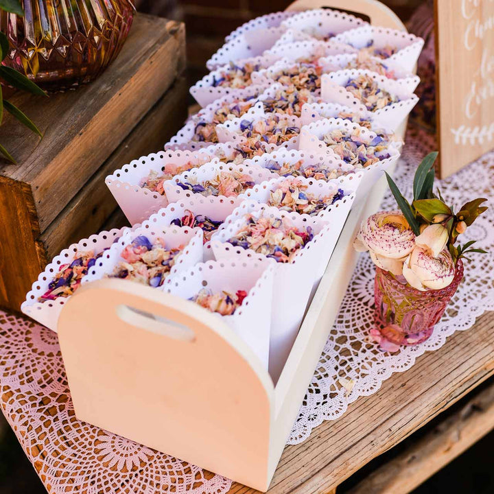 Pink Purple Summer Mix Wedding Confetti Natural Delphinium Petals - The Wedding of My Dreams