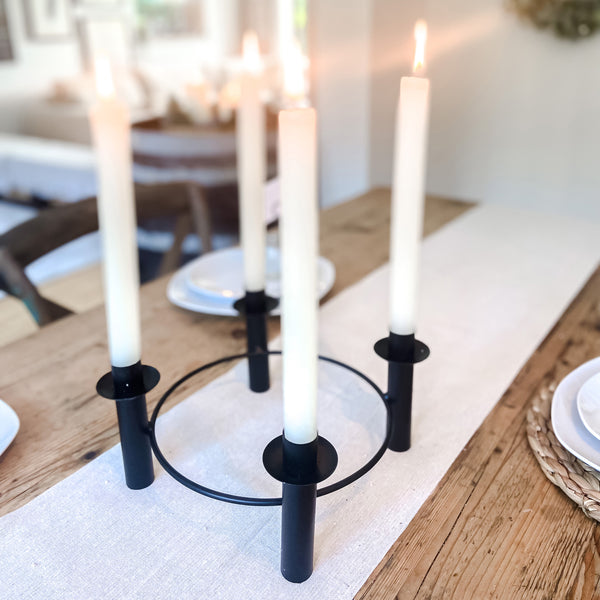 Black Candlestick Ring - Wedding Table Centrepiece