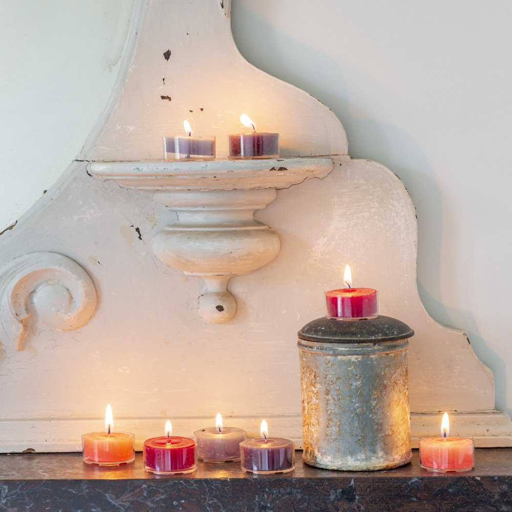 Rustic Coloured Tea Lights Dusky Blue Pack of 20 The Wedding of My