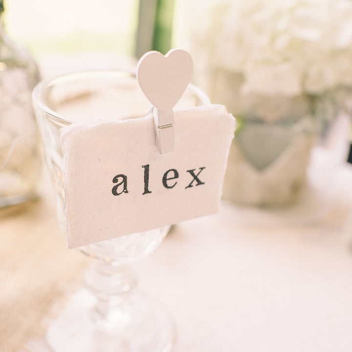 Place Cards - Handmade Cotton Paper Torn Edges - Pack Of 20 - The Wedding of My Dreams