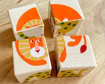 Wooden Cube Puzzle Animals - Children's Stocking Filler