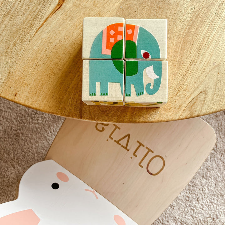 Wooden Cube Puzzle Animals - Children's Stocking Filler Jigsaw Puzzles - The Wedding of My Dreams
