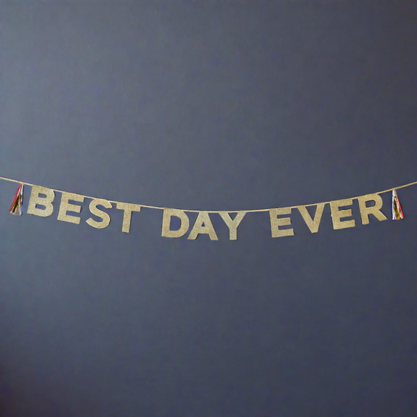 Gold Glitter Best Day Ever Bunting