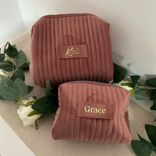 Pink Personalised Bridesmaids Makeup Bag Cosmetic Bag - Gift for Bridesmaids / Mother of the Bride