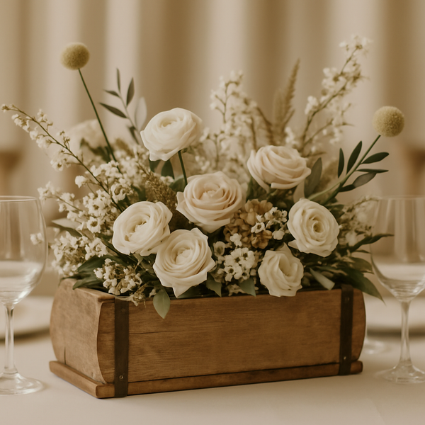 Mango Wood Box Wedding Centrepiece - Reclaimed Brick Mould