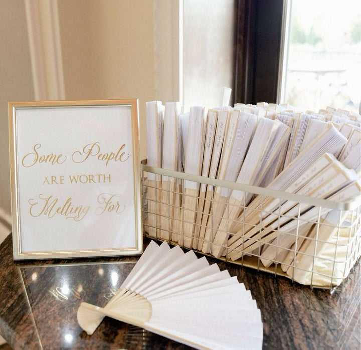 White Wedding Fans – Pack of 10 uK Wedding Decorations