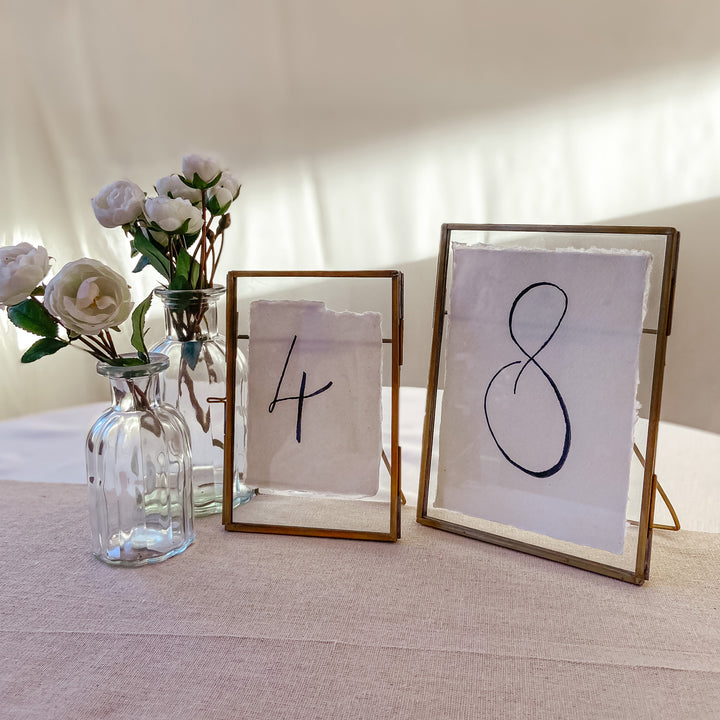 Brass Photo Frames Table Numbers (Free Standing) - The Wedding of My Dreams