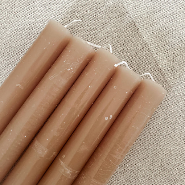 Caramel/Mocha Dinner Candles - Pack of 5 dinner candles - The Wedding of My Dreams