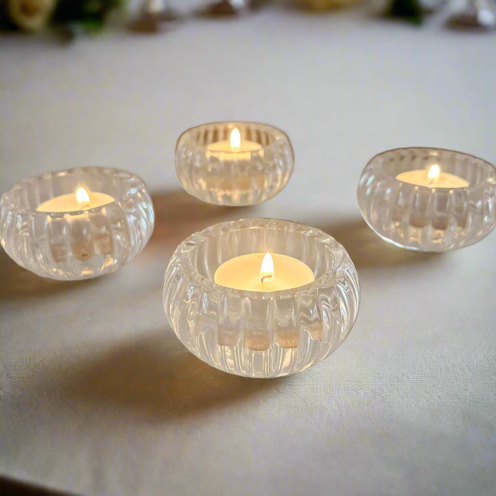 Chunky Round Clear Glass Tea Light Holder – The Wedding of My Dreams