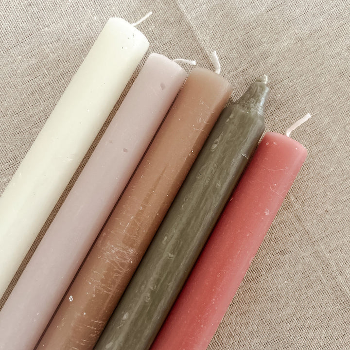 Dusky Pink Rustic Dinner Candles - Pack of 5 dinner candles - The Wedding of My Dreams