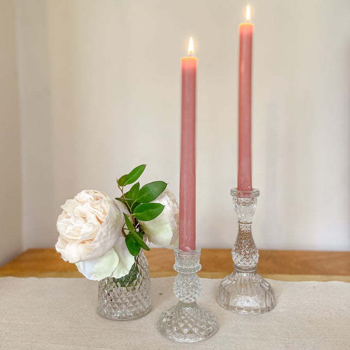 Pressed Glass Candlestick (2 sizes) - The Wedding of My Dreams