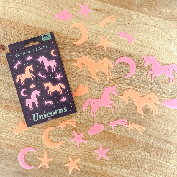 Glow in The Dark Unicorn Shapes, Children's Bedroom - Children's Gift or Bedroom Decoration