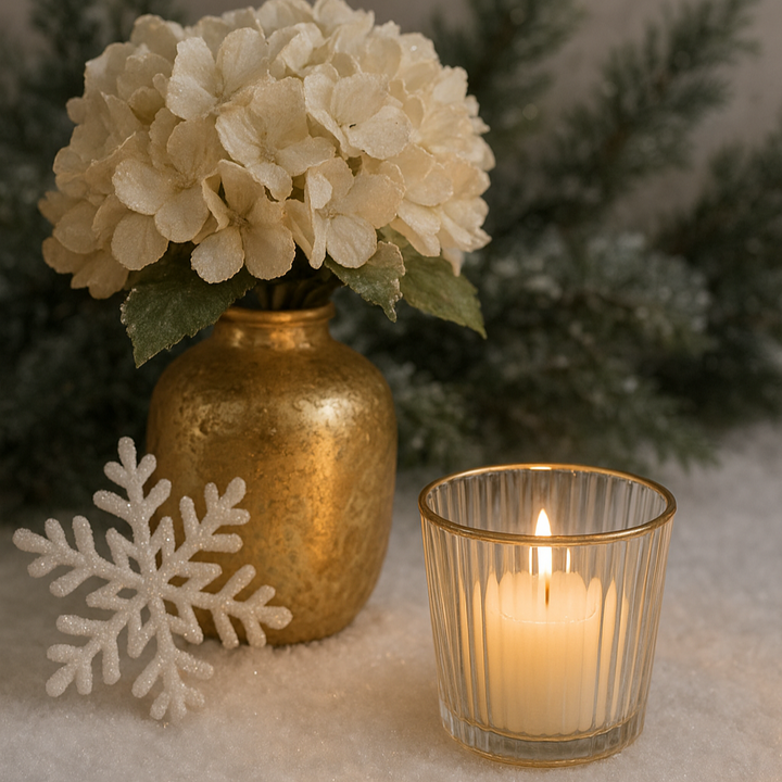 Ribbed Clear Glass Tea Light Holder  with Gold Rim candle holder - The Wedding of My Dreams