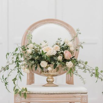 Antique Gold Footed Bowl Wedding Centrepiece centrepieces and vases - The Wedding of My Dreams