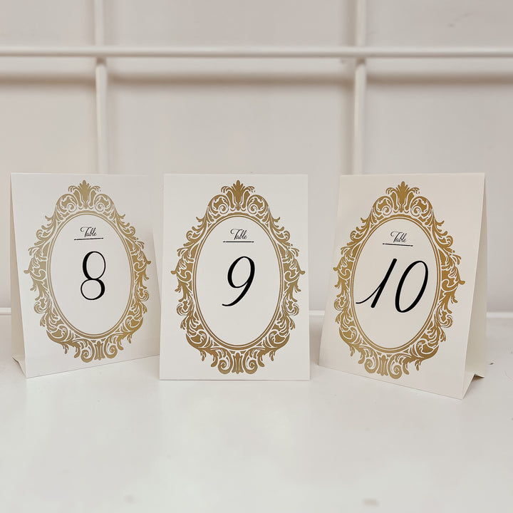 Gold Table Number Cards (1 - 10) Wedding Stationery - The Wedding of My Dreams