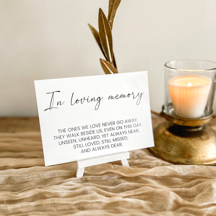 In Loving Memory - A6 Wedding Print wedding sign - The Wedding of My Dreams