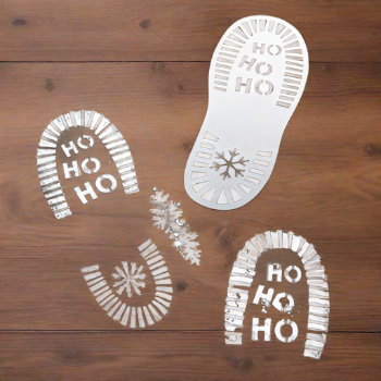 Snowy Santa Footprint Stencils Christmas - The Wedding of My Dreams