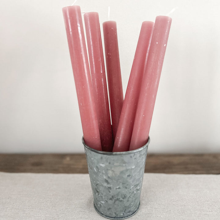 Dusky Pink Rustic Dinner Candles - Pack of 5 dinner candles - The Wedding of My Dreams