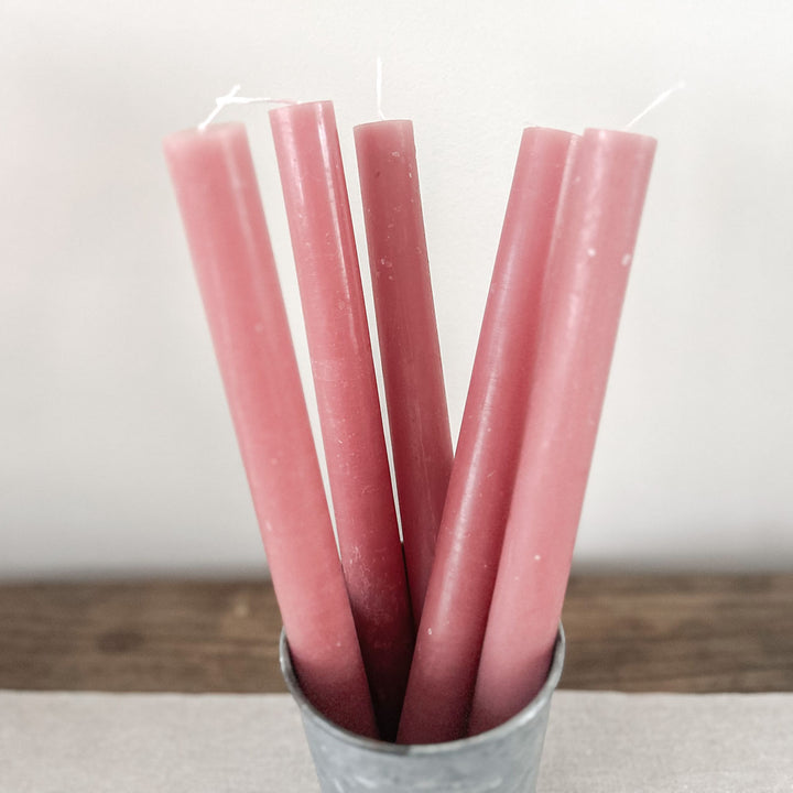 Dusky Pink Rustic Dinner Candles - Pack of 5 dinner candles - The Wedding of My Dreams