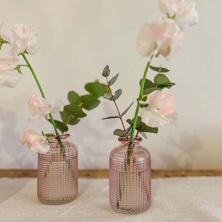 Pink Glass Bud Vases - Set of 3  - The Wedding of My Dreams