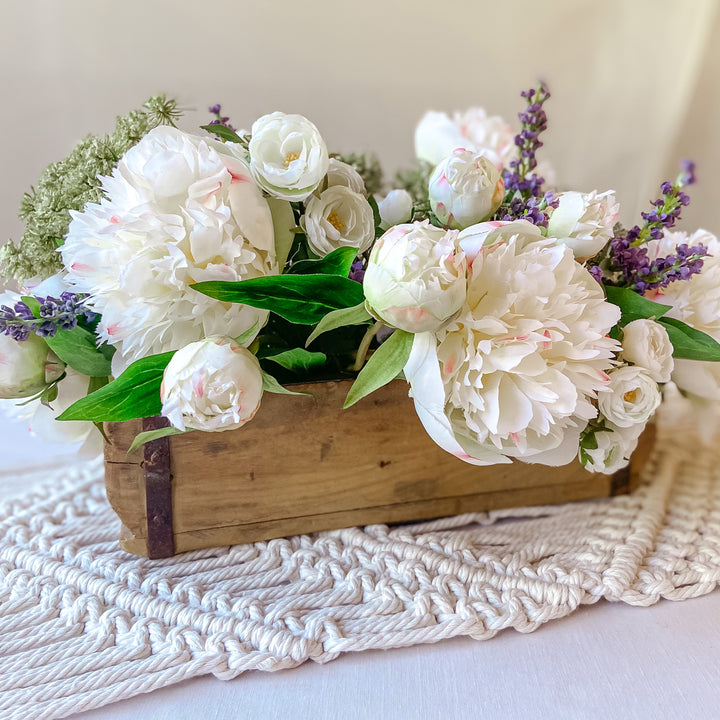 Mango Wood Box Wedding Centrepiece - Reclaimed Brick Mould - The Wedding of My Dreams