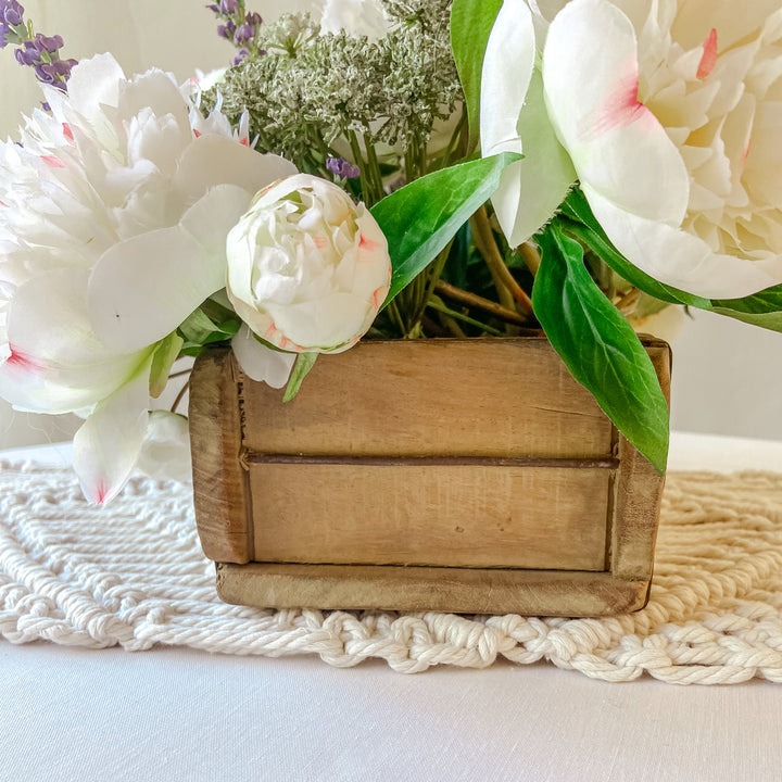 Mango Wood Box Wedding Centrepiece - Reclaimed Brick Mould - The Wedding of My Dreams