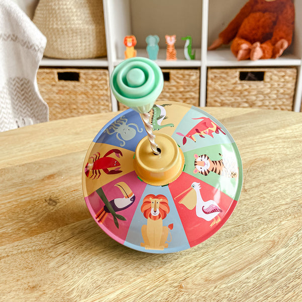 Traditional Spinning Top Toy - Animals