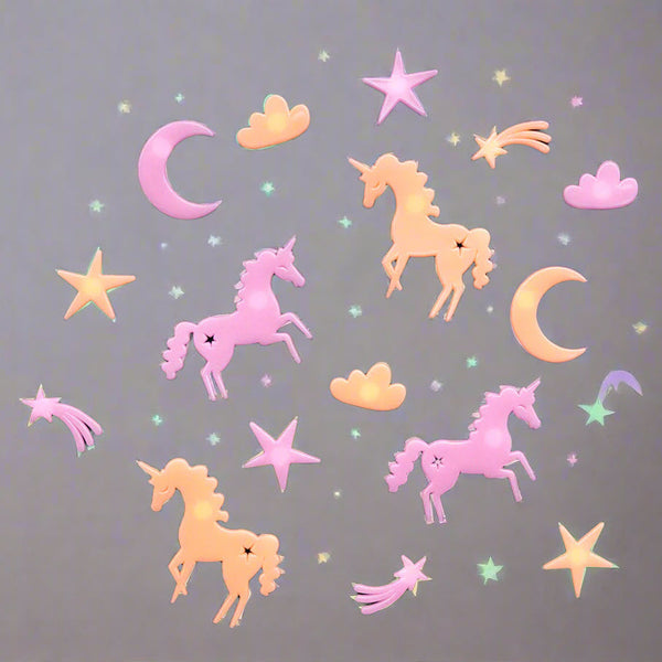 Glow in The Dark Unicorn Shapes, Children's Bedroom - Children's Gift or Bedroom Decoration