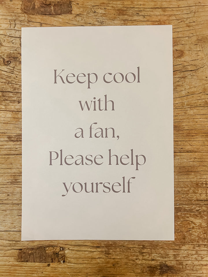 Printable Wedding Fan Sign - Keep Cool With A Fan – The Wedding of My ...