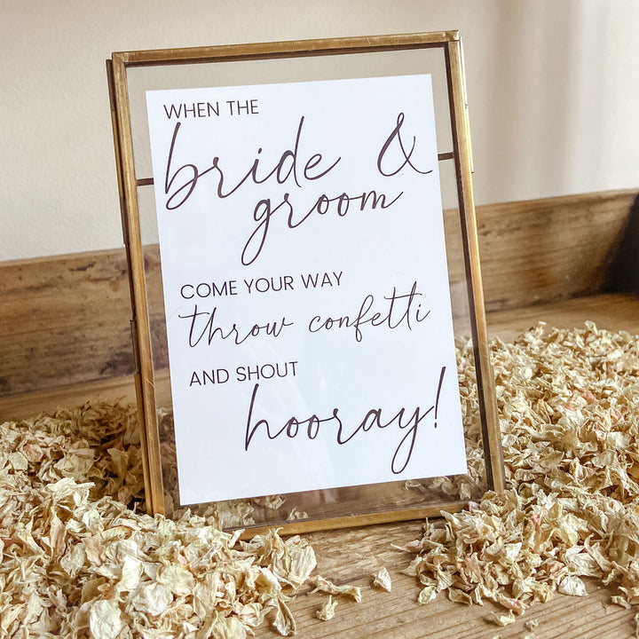 Throwing Confetti Sign - A6 Wedding Print wedding sign - The Wedding of My Dreams