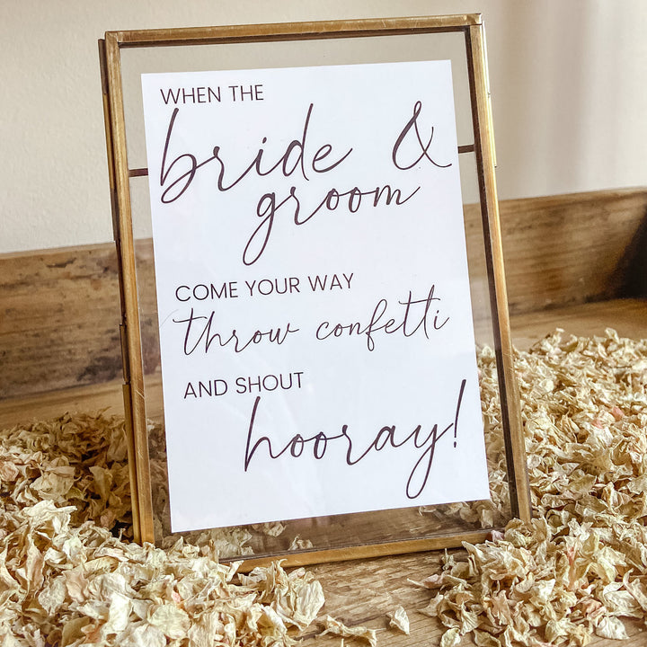Throwing Confetti Sign - A6 Wedding Print wedding sign - The Wedding of My Dreams