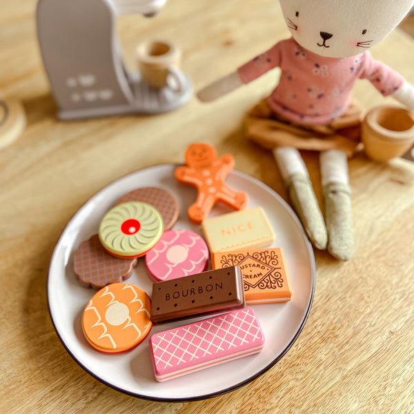 Wooden Tea Party Biscuits for Toy Kitchen