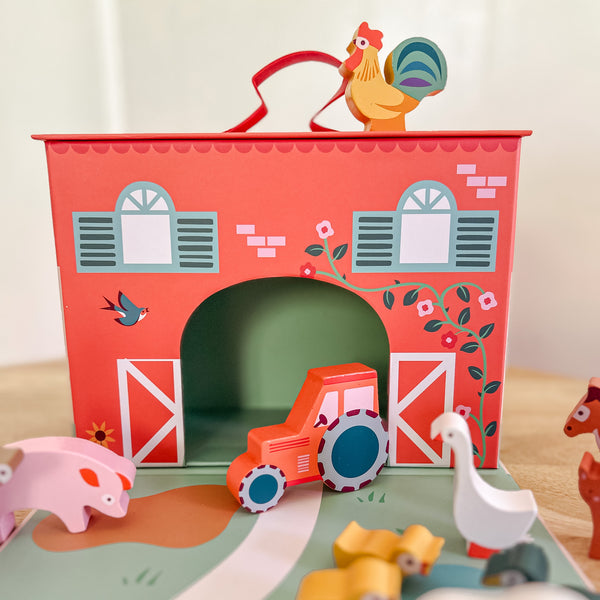 Wooden Fold Away Farm Playset - Toddler Christmas Gift