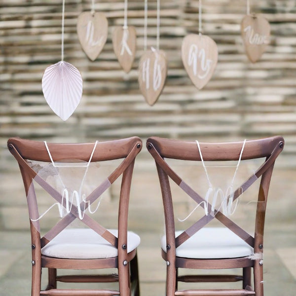 Acrylic Mr & Mrs Wedding Chair Signs