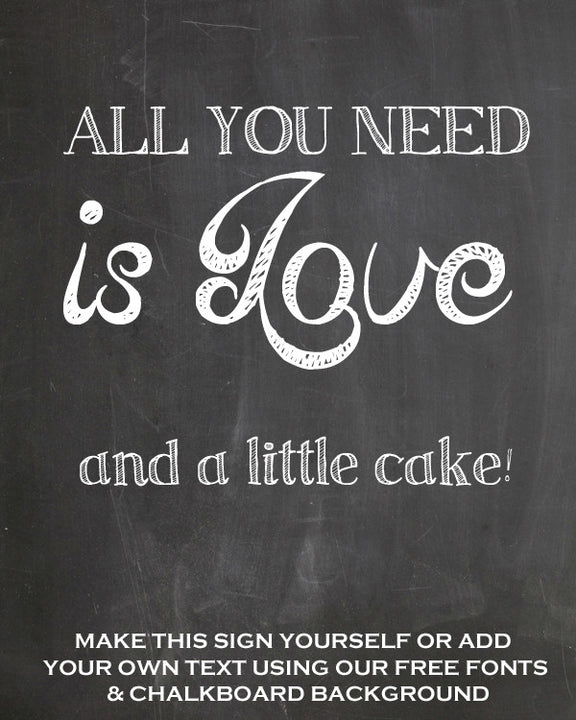 Make Your Own Chalkboard Signs - Free Printable – The Wedding of My Dreams
