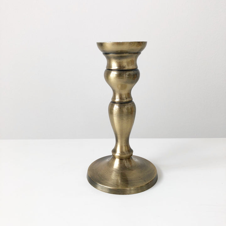 PRE ORDER FOR DELIVERY LATE MARCH Bronze / Brushed Gold Candle Sticks – Set Of 2 - The Wedding of My Dreams