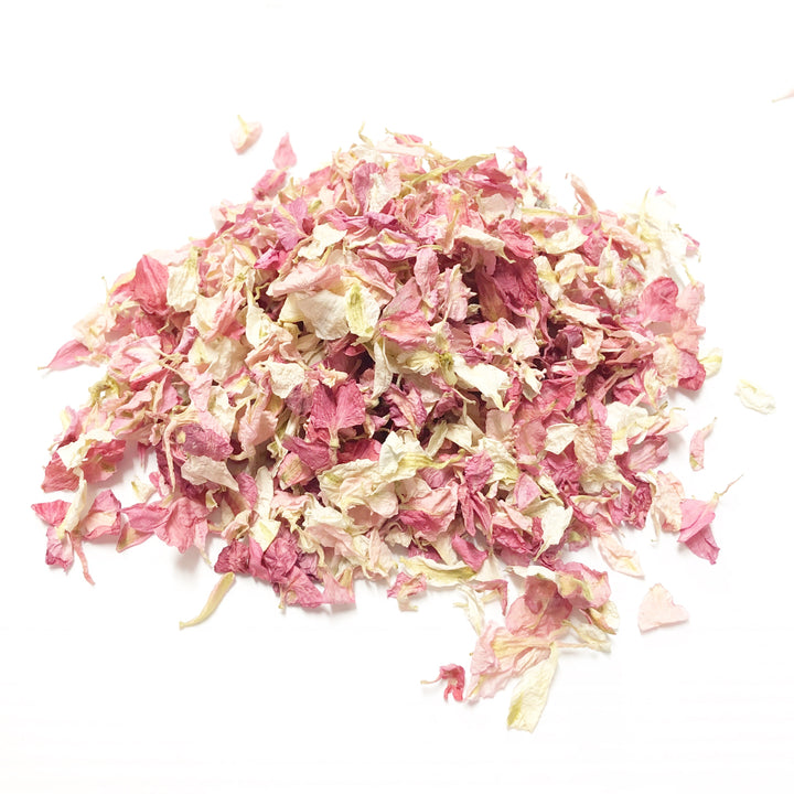 Soft Pink Wedding Confetti Natural Delphinium Petals - The Wedding of My Dreams