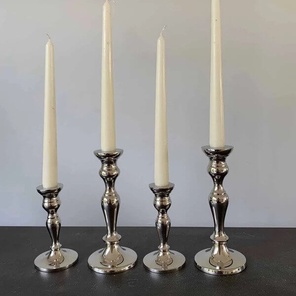 Silver Candlesticks – Set Of 2 - PRE ORDER FOR DELIVERY LATE MARCH - The Wedding of My Dreams