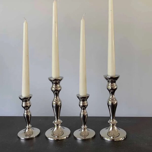 Silver Candlesticks – Set Of 2 - PRE ORDER FOR DELIVERY LATE MARCH - The Wedding of My Dreams